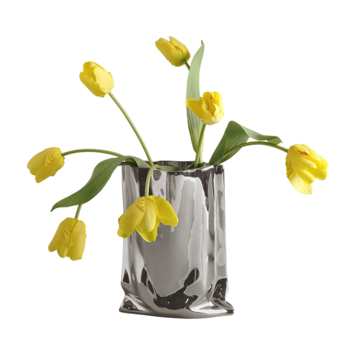 Nordic Electroplated Silver Ceramic Vase